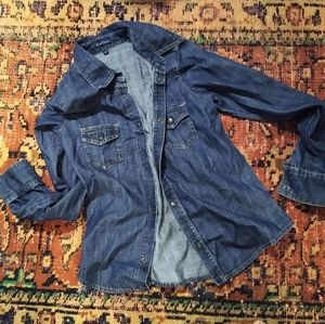 Earl Jean Dark Denim Shirt 100% Cotton High Qualit